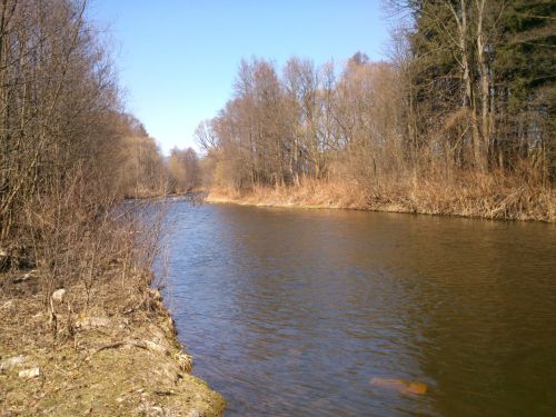 Pohled od soutoku proti proudu Labe