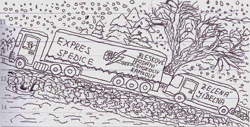 Uvízlý kamion - obrázek z diáříku pro rok 2013 je aktuální i dnes.