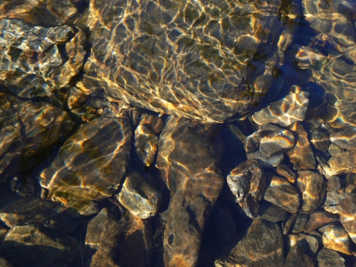 Posledn paprsky slunce v potku v Dlouhm Dolu u Svatho Petru