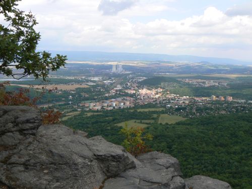 Výhled z Bořně na Bílinu a Teplice