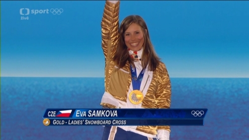 Zlat Eva Samkov v zvodu ve snowboardcrossu