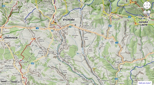 Souasn mapa okol Vrchlab