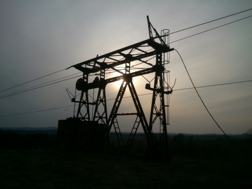 Zpad slunce za napnac stanic