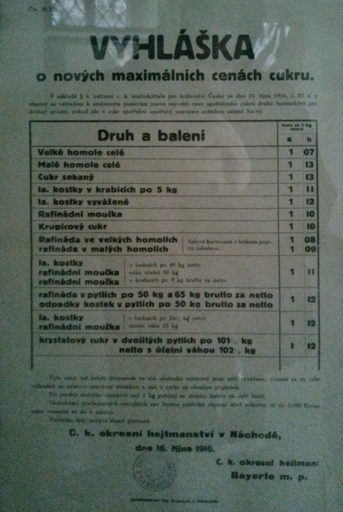 Vyhlka o maximlnch cench cukru