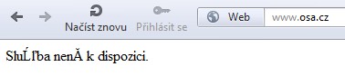 Stránka OSA nefunguje Stránka OSA nefunguje