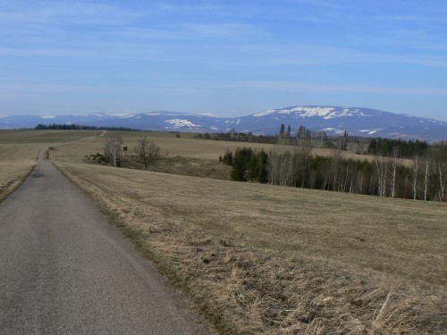 Vhled ze silniky na Krkonoe