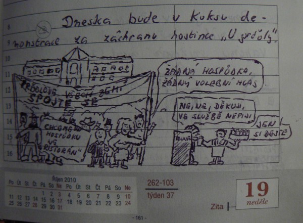 Demonstrace za zchranu hostince U Proly