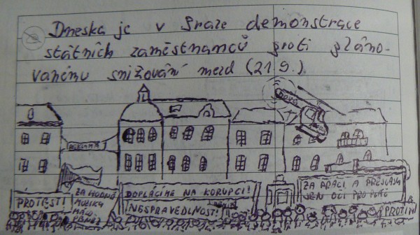 Dnes je v Praze demonstrace proti plnovanmu siovn mezd sttnch zamstnanc.