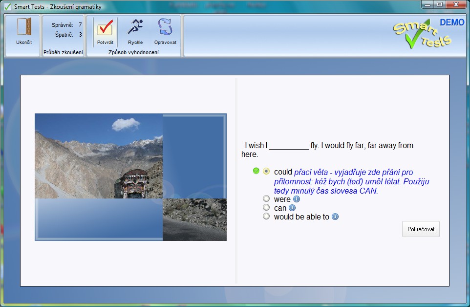 Testování anglické gramatiky