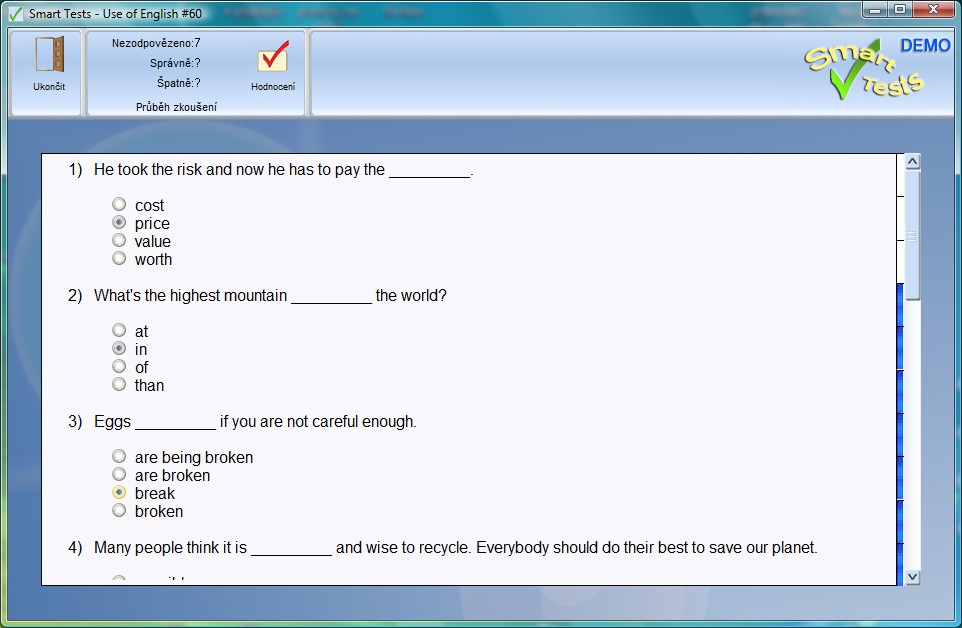 Test každodenní angličtiny