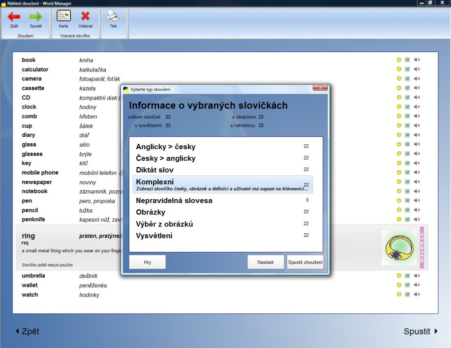 Možnosti zkoušení