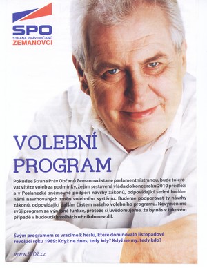 Volebn program Strany Prv Oban Zemanovci