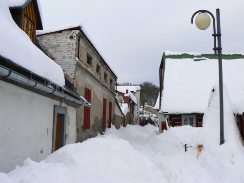 Průhled nejužší částí Tkalcovské ulice