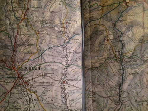 Znaen cesta z Vrchlab do Janskch Lzn na map z roku 1949